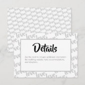 Liebe Moderne Script Typografy Wedding Begleitkarte (Vorne/Hinten)