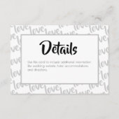 Liebe Moderne Script Typografy Wedding Begleitkarte (Vorderseite)