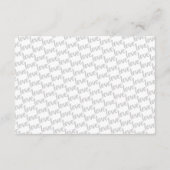 Liebe Moderne Script Typografy Wedding Begleitkarte (Rückseite)