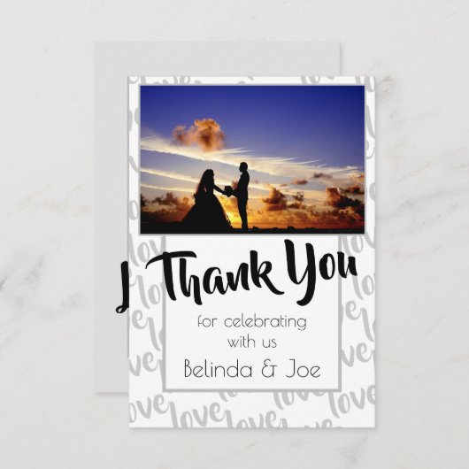 Liebe Moderne Skripttypografie Dankeskarte (Vorne/Hinten)