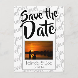 Liebe Moderne Skripttypografie Save the Date Ankündigungspostkarte