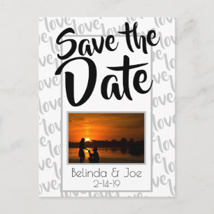 Liebe Moderne Skripttypografie Save the Date Ankündigungspostkarte