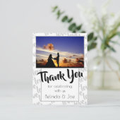 Liebe Moderne Skripttypografie Vielen Dank Postkarte (Stehend Vorderseite)