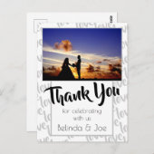 Liebe Moderne Skripttypografie Vielen Dank Postkarte (Vorne/Hinten)