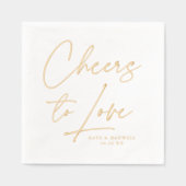 Liebe Moderne SkriptWedding Servietten Mit Folie (Vorderseite)