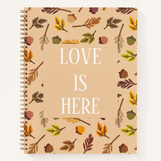 Liebe Moderne stilvolle Herbst beige orange Notizblock (Vorderseite)