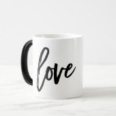 Liebe Moderne Trendschrift Typografie Typ Black Verwandlungstasse (Vorderseite Links)