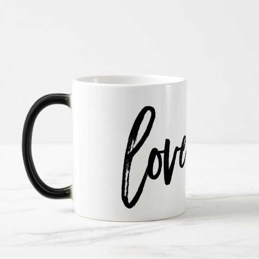 Liebe Moderne Trendschrift Typografie Typ Black Verwandlungstasse (Links)