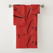 Liebe Moderne, trendy Script Typografie JEDE FARBE Badhandtuch Set (Insitu)