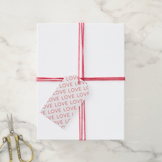 LIEBE Moderne Typografie Red Hot Valentine Fun Geschenkanhänger (Mit Garn)