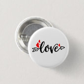 Liebe-Moderne Typografie - Valentindesign Button (Vorne & Hinten)