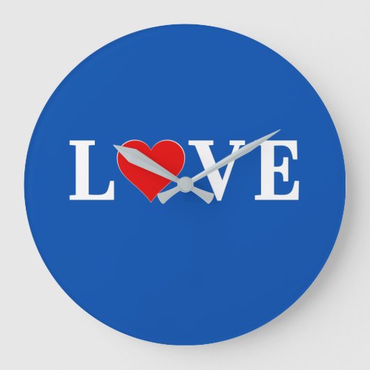 LIEBE Moderner Chic Große Wanduhr (Vorderseite)