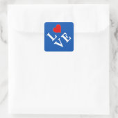 LIEBE Moderner Chic Quadratischer Aufkleber (Tasche)