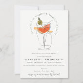 Liebe Moderner Cocktail Weinkellner Dusche Einladung (Vorderseite)