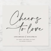 Liebe moderner cremefarbener Minimalhochzeit Alkoholflaschenetikett (Einzelnes Label)