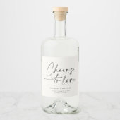 Liebe moderner cremefarbener Minimalhochzeit Alkoholflaschenetikett (Vorderseite)