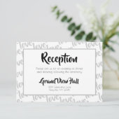 Liebe Moderner Empfang für Schriftzeichen Einladung (Stehend Vorderseite)