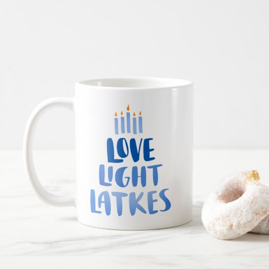 Liebe | Moderner Spaß Hanukkah Kaffeetasse (Mit Donut)