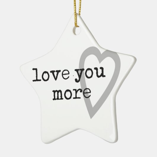 Liebe Moderneres Schwarz-weißes graues Herz Keramik Ornament (Links)