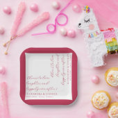 Liebe Modernes Chic Script Viva Magenta Pappteller (Party)