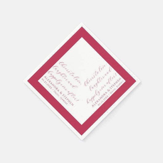 Liebe Modernes Drehbuch Viva Magenta Serviette (Ecke)