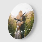 Liebe Modernes einfaches Foto Große Wanduhr (Winkel)