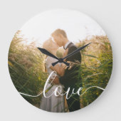 Liebe Modernes einfaches Foto Große Wanduhr (Vorderseite)
