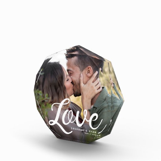 Liebe Modernes, einfaches Skript Elegante Keepake Fotoblock (Rechts)