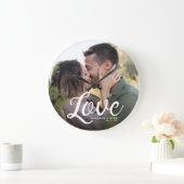 Liebe Modernes, einfaches Skript Elegante Keepake Große Wanduhr (Zuhause)