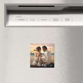 Liebe Modernes Kalligrafie Foto Magnet (In Situ (Geschirrspüler))