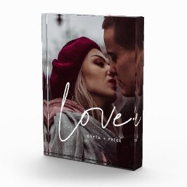 Liebe - Modernes Kalligraphiepaar Fotoblock