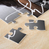 Liebe | Modernes Lässiges Script Heart Foto Puzzle (Seite)