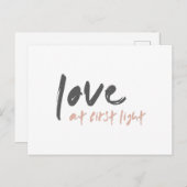 Liebe | Modernes Minimalistisches rosa Zitat Postkarte (Vorne/Hinten)