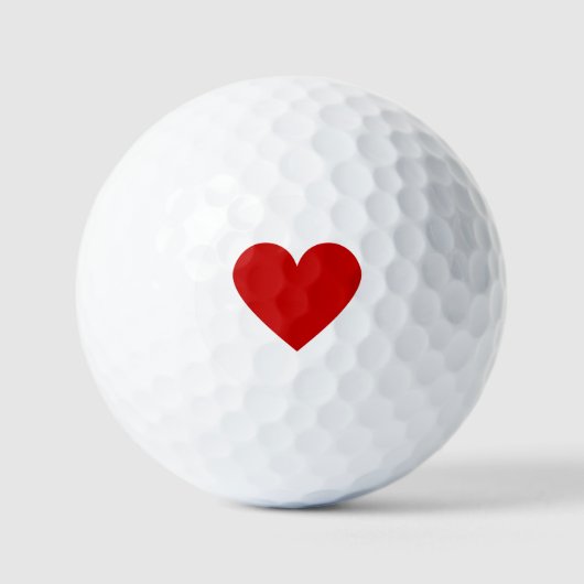 Liebe Modernes Rotes Herz Golfball (Vorderseite)
