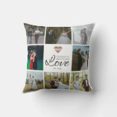 Liebe Modernes, schicke Foto Collage Grid Herzstüc Kissen (Rückseite)