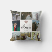 Liebe Modernes, schicke Foto Collage Grid Herzstüc Kissen (Vorderseite)