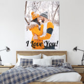 Liebe Modernes Skript Couple Foto Elegante Leinwanddruck (Insitu (Schlafzimmer))