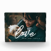 Liebe - modernes Typografie-Overlay-Paar Fotoblock (Vorderseite)