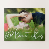 Liebe | Modernes Urban Lässig Script Foto Puzzle (Horizontal)