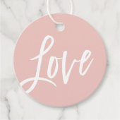 LIEBE Modernes, weißes Blatt Rosa Geschenkanhänger (Vorderseite)