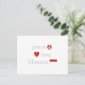 Liebe Monaco Herz und Monégasque Flag Postkarte (Stehend Vorderseite)