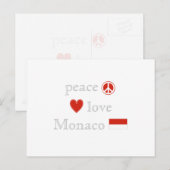 Liebe Monaco Herz und Monégasque Flag Postkarte (Vorne/Hinten)