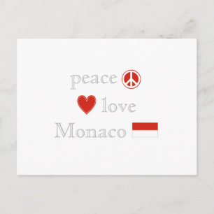 Liebe Monaco Herz und Monégasque Flag Postkarte