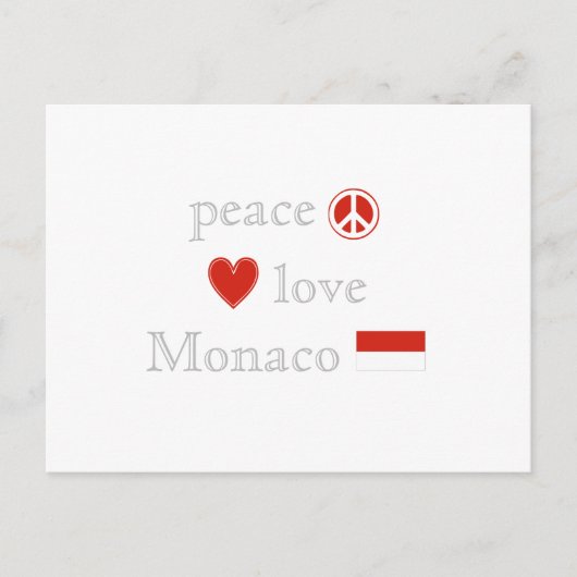 Liebe Monaco Herz und Monégasque Flag Postkarte (Vorderseite)