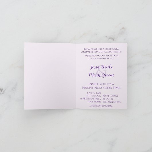 Liebe-Mondblüte auf der Wicked Fun Einladung (Innenseite)