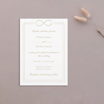 Liebe Mongram Gold Borders White Wedding