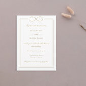 Liebe Mongram Gold Borders White Wedding Einladung