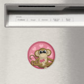 Liebe Monkey Pink Magnet (In Situ (Geschirrspüler))