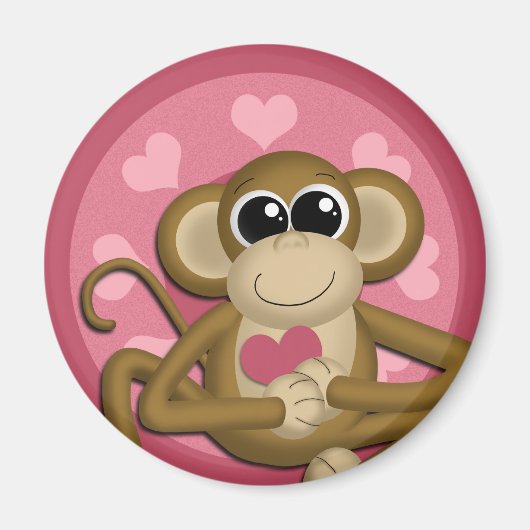 Liebe Monkey Pink Magnet (Vorne)