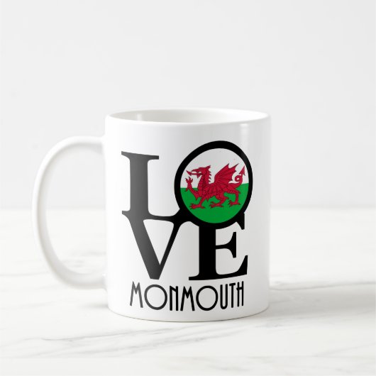 LIEBE Monmouth Wales Kaffeetasse (Links)